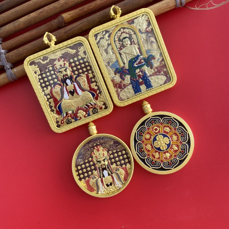立体五爷双面唐卡吊坠